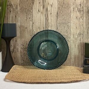 Pottery Barn Teal Pressed Acyrlic Serving Bowl